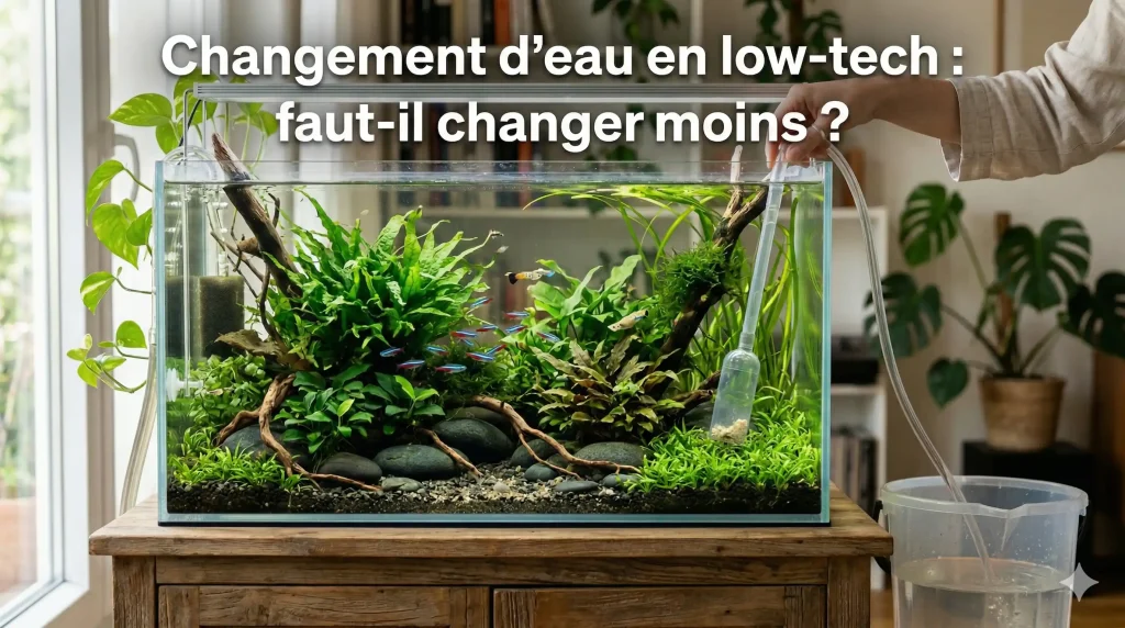 Changement d’eau en aquarium low-tech planté débutant