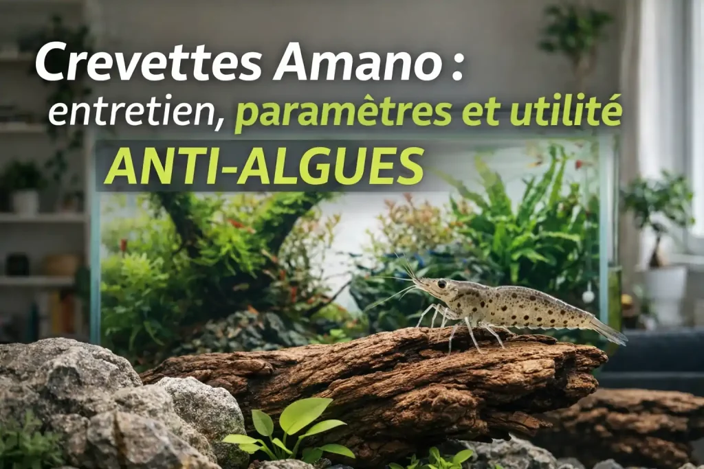 Crevette Amano dans un aquarium planté