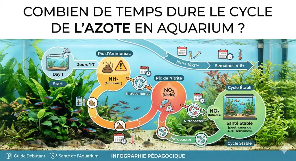 Durée du cycle de l’azote dans un aquarium planté débutant