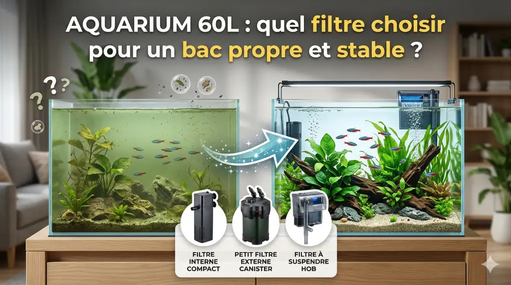 Filtre aquarium 60L pour aquarium planté débutant