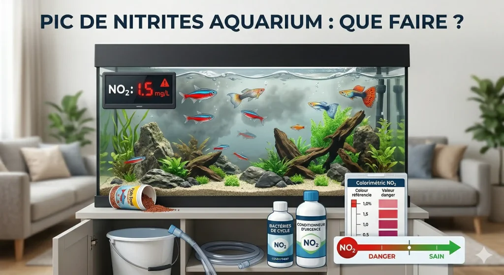 Pic de nitrites aquarium dans un bac planté débutant