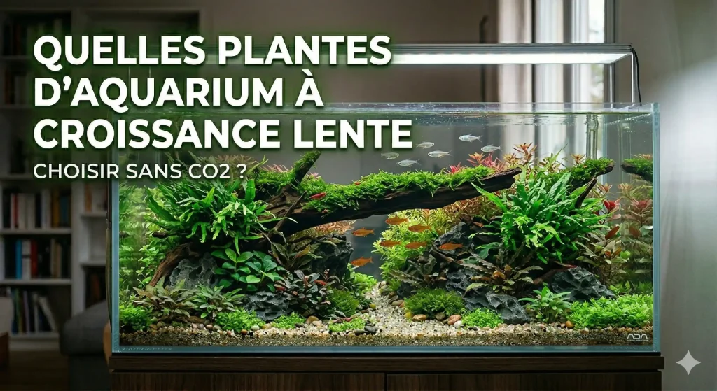 Plantes aquarium à croissance lente dans un bac planté sans CO2