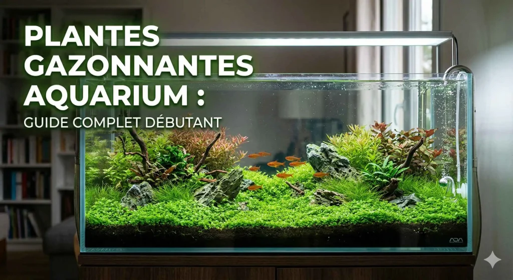 Plantes gazonnantes aquarium formant un tapis vert dense