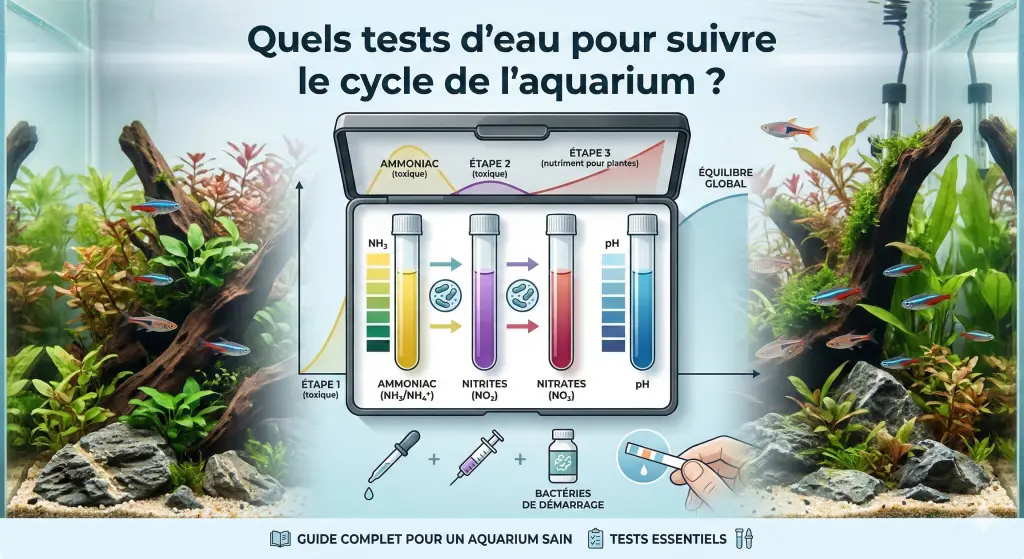 Tests d’eau pour suivre le cycle d’un aquarium planté débutant