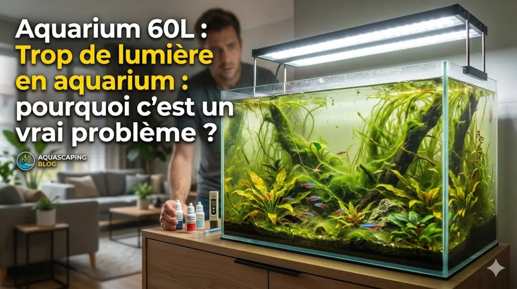 Trop de lumière dans un aquarium planté débutant avec apparition d’algues