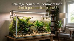 Éclairage aquarium planté avec rampe LED au-dessus du bac