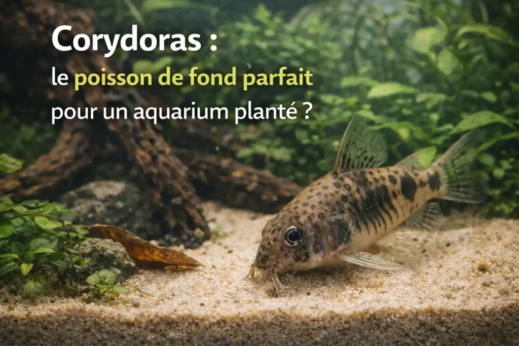 Groupe de Corydoras dans un aquarium communautaire planté