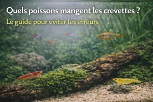 Poissons et crevettes dans un aquarium planté avec risque de prédation