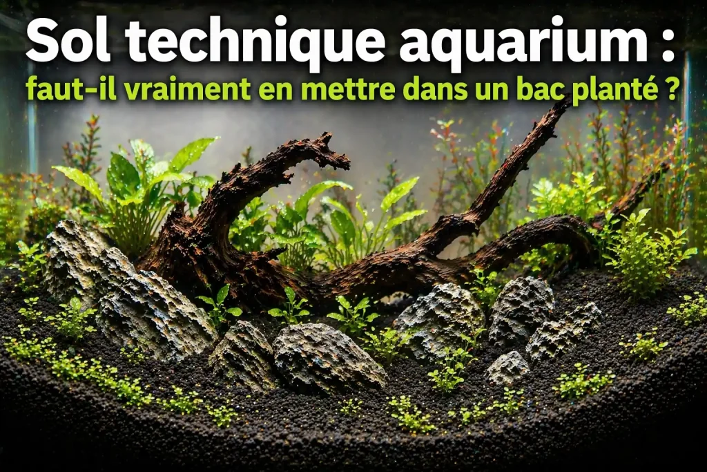 Sol technique dans un aquarium planté en préparation