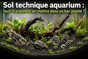 Sol technique dans un aquarium planté en préparation