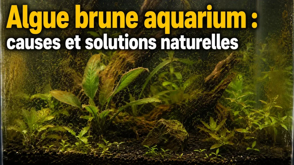Algue brune aquarium recouvrant la vitre et les plantes d'un bac neuf