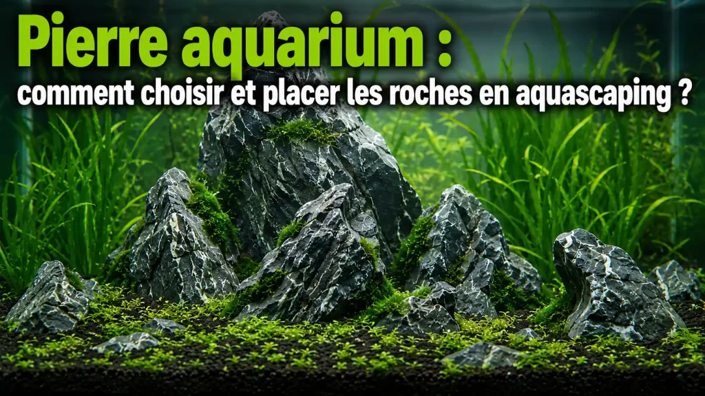 Pierre aquarium type Seiryu placée en hardscape dans un aquascape